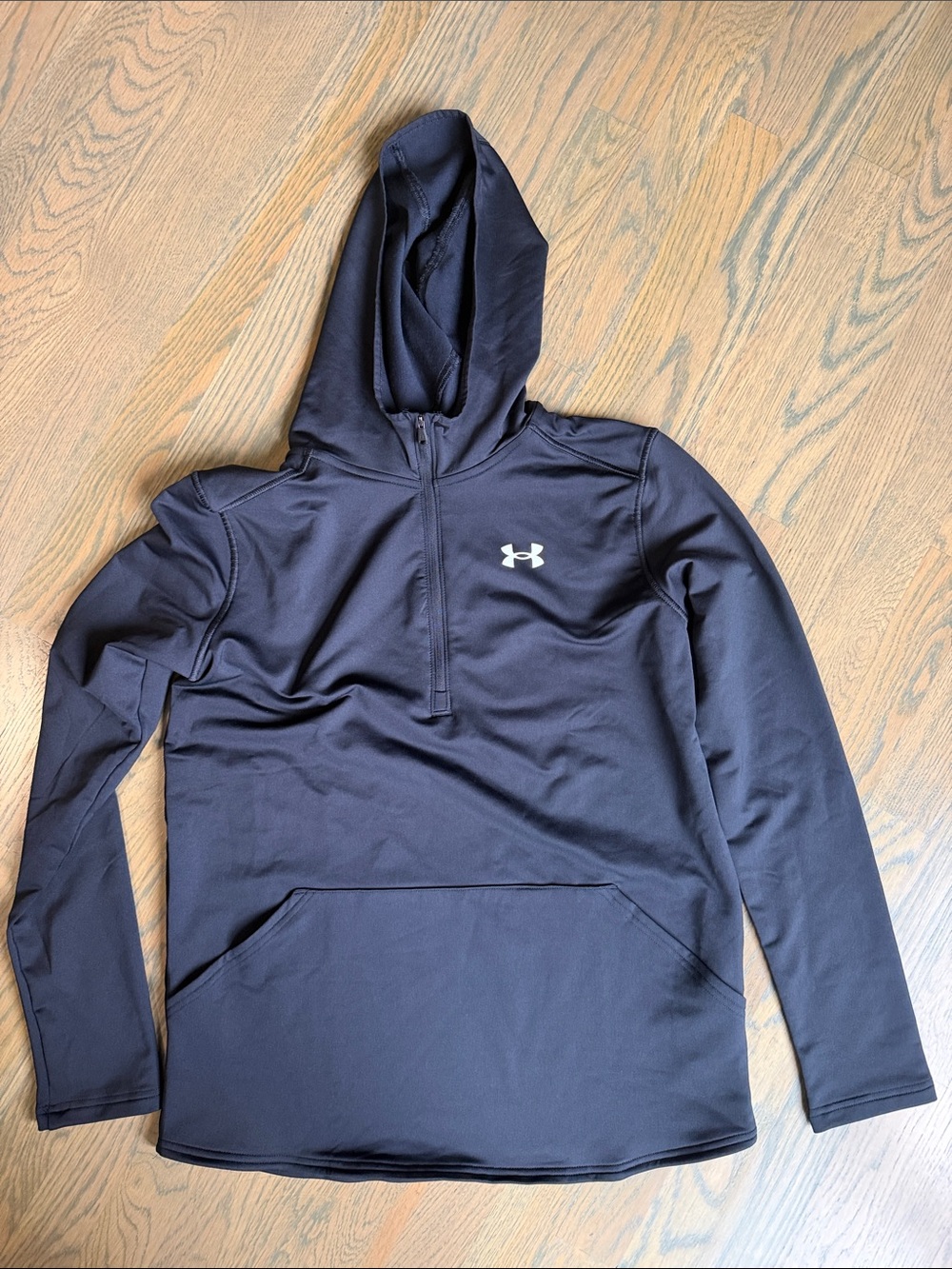 Under Armour Men's Black Half-Zip Hooded Performance Top